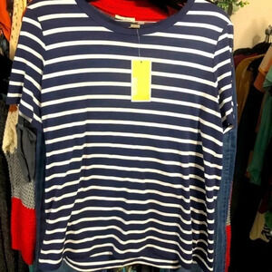Michael Kors basic navy stripe top